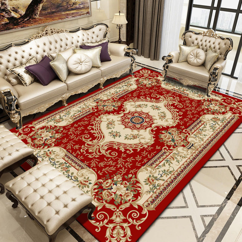 Aesthetics Vintage-Innenteppich, mehrfarbiger Blumenteppich, schmutzabweisend, haustierfreundlich, rutschfester Teppich für Familienzimmer