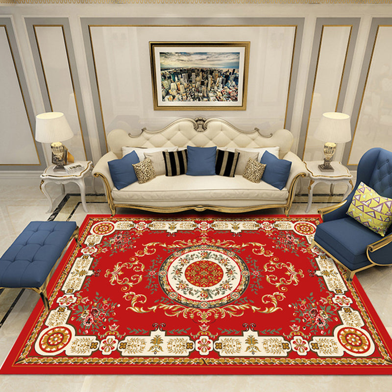 Aesthetics Vintage-Innenteppich, mehrfarbiger Blumenteppich, schmutzabweisend, haustierfreundlich, rutschfester Teppich für Familienzimmer