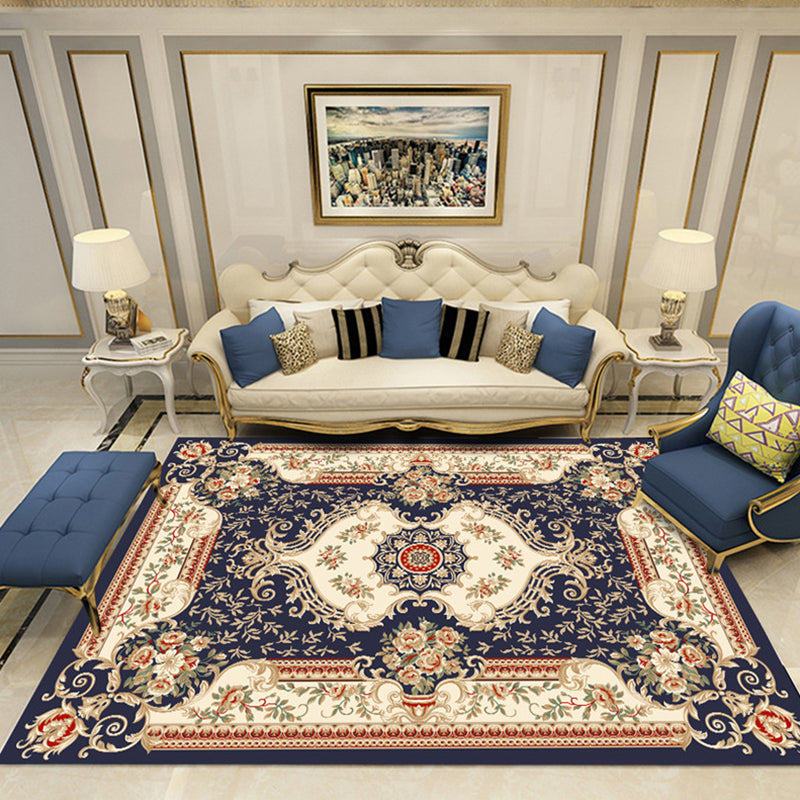 Aesthetics Vintage-Innenteppich, mehrfarbiger Blumenteppich, schmutzabweisend, haustierfreundlich, rutschfester Teppich für Familienzimmer