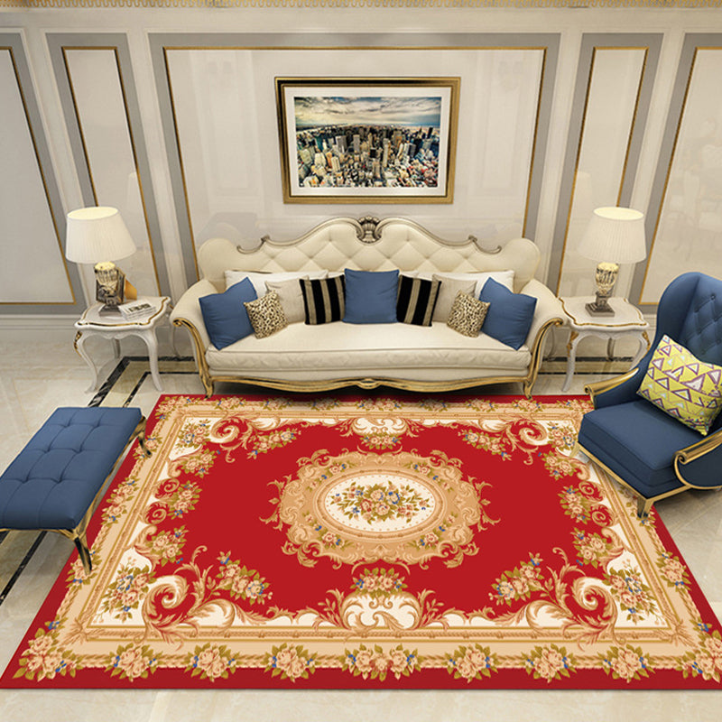 Elegant meerkleurig bloementapijt Traditioneel polyester tapijt Antislip achterkant Diervriendelijk wasbaar tapijt voor huisdecoratie