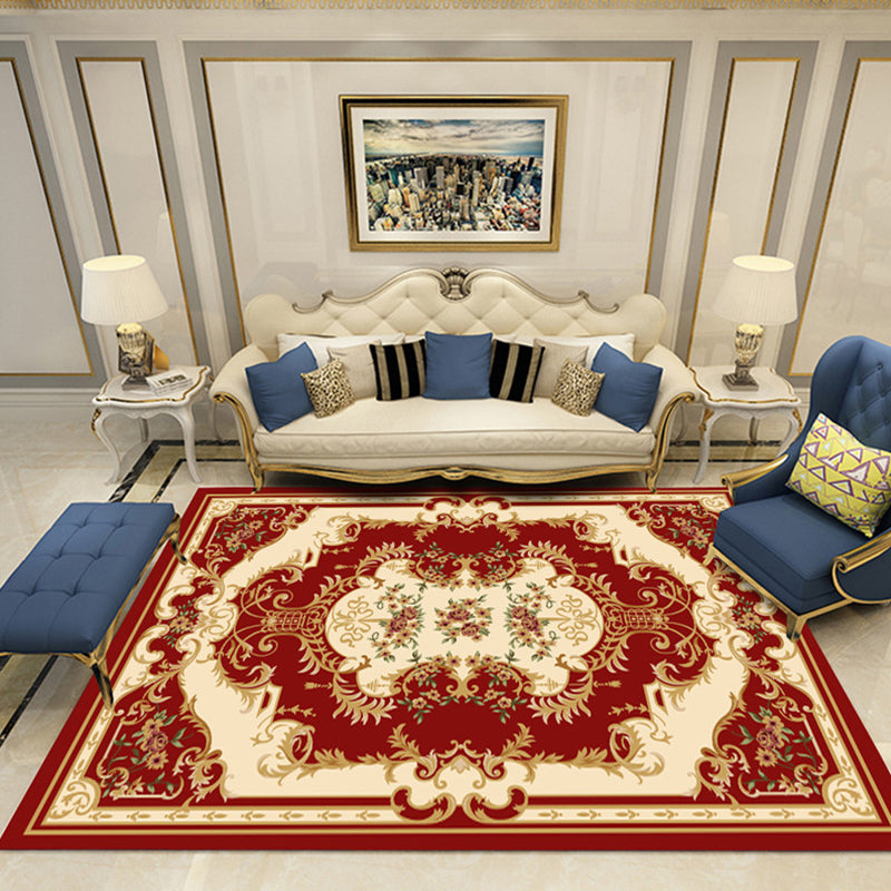 Elegant meerkleurig bloementapijt Traditioneel polyester tapijt Antislip achterkant Diervriendelijk wasbaar tapijt voor huisdecoratie
