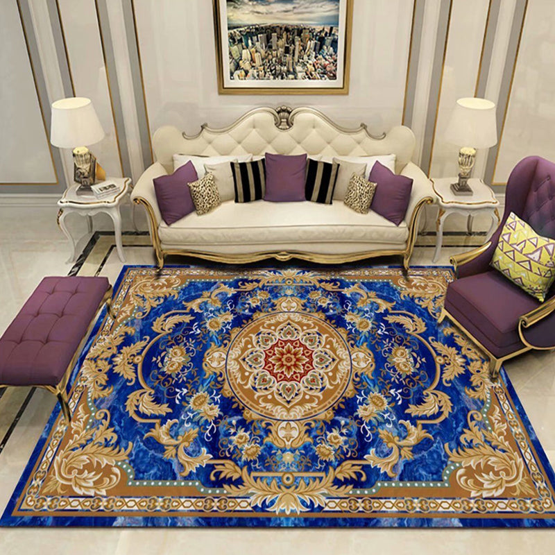 Elegant meerkleurig bloementapijt Traditioneel polyester tapijt Antislip achterkant Diervriendelijk wasbaar tapijt voor huisdecoratie
