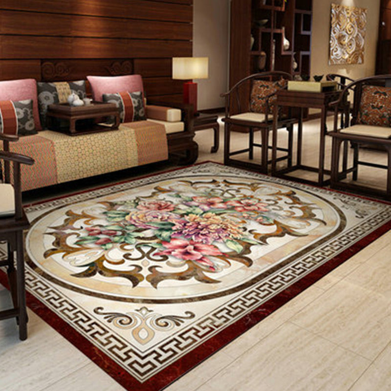 Empire Floral Area Rug Multicolor Victorian Carpet Synthetics Stain Resistant Anti-Slip Backing Pet Friendly Rug for Lounge