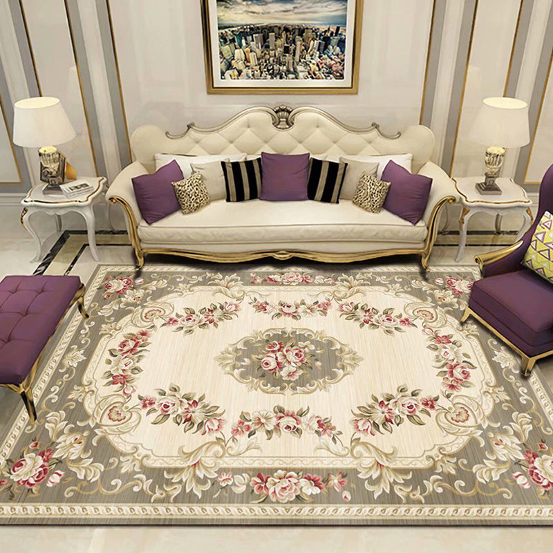 Empire Floral Area Rug Multicolor Victorian Carpet Synthetics Stain Resistant Anti-Slip Backing Pet Friendly Rug for Lounge