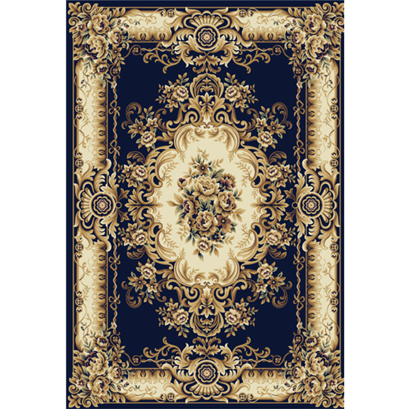 Beautiful Peony Print Rug Multi Color Classical Rug Polypropylene Non-Slip Machine Washable Stain Resistant Rug for Room