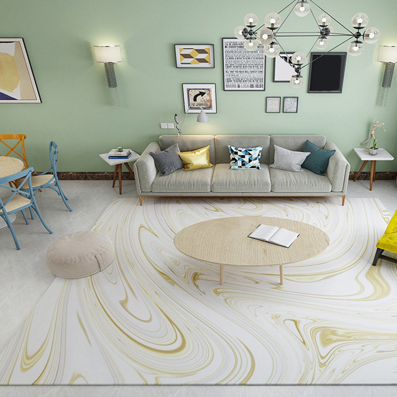 Luxe Postmodern Rug Multi-Color Flows Pattern Rug Stain Resistant Machine Washable Anti-Slip Backing Rug for Lounge