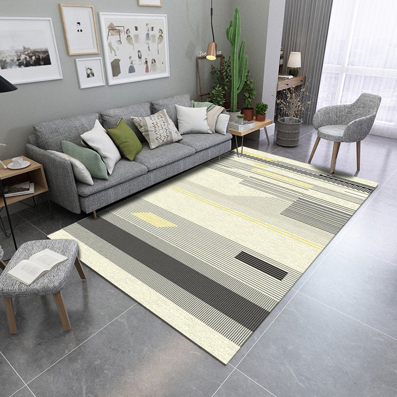 Multi Color Contemporary Rug Synthetics Abstract Geometry Carpet Non-Slip Stain Resistant Washable Rug for Sitting Room