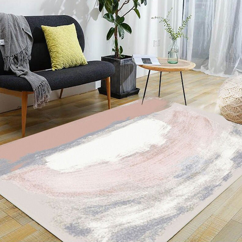 Minimalist Abstract Art Rug Multi Colored Polypropylene Rug Washable Stain Resistant Non-Slip Carpet for Living Room
