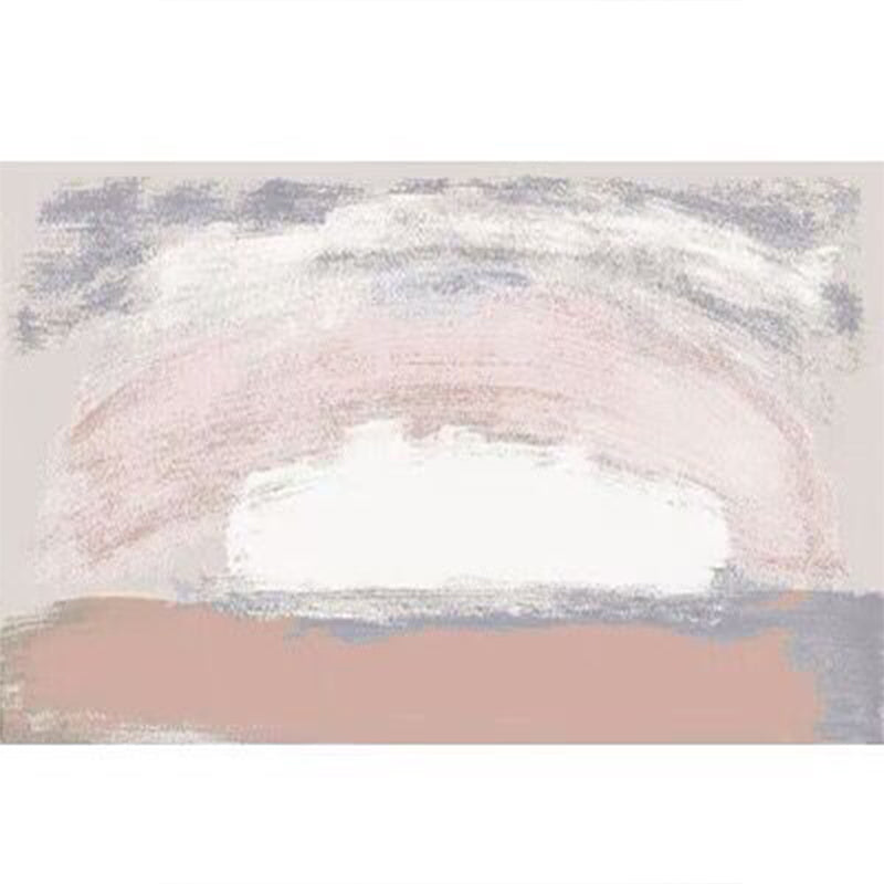 Minimalist Abstract Art Rug Multi Colored Polypropylene Rug Washable Stain Resistant Non-Slip Carpet for Living Room