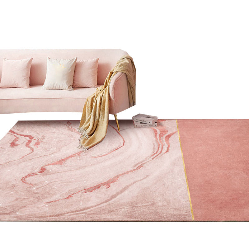 Multi-Colored Scandinavian Rug Synthetics Rock Slice Pattern Abstract Rug Stain Resistant Non-Slip Machine Wash Area Rug for Room