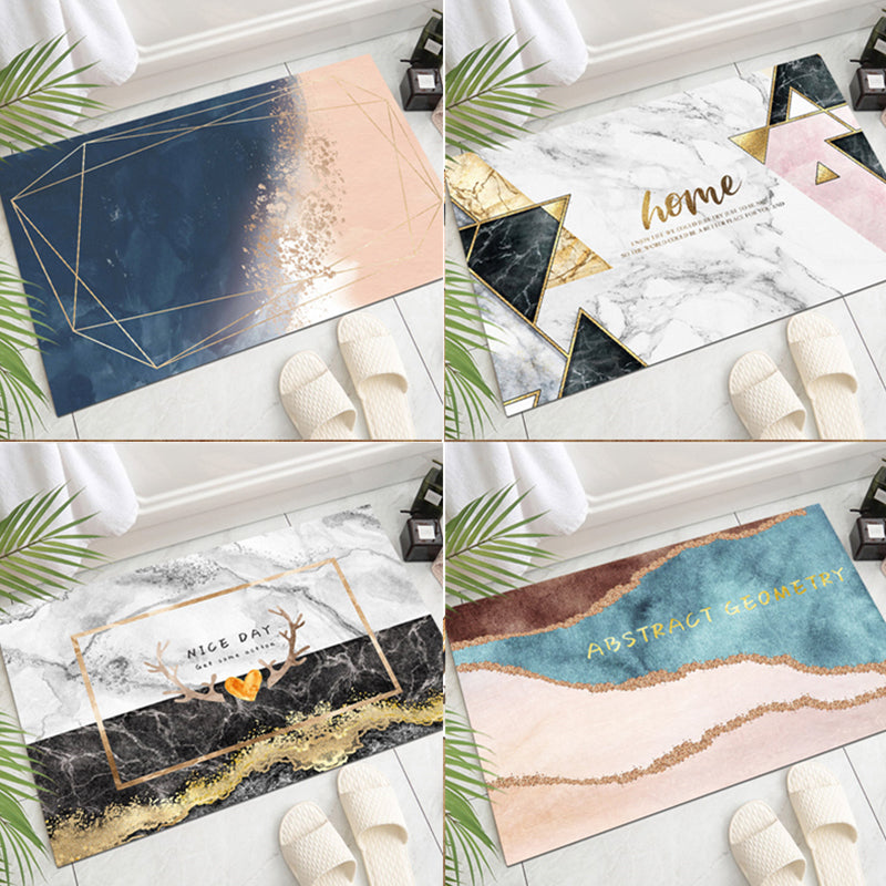 Unique Scandinavian Indoor Rug Multi Colored Geometry Carpet Non-Slip Pet Friendly Washable Rug for Door