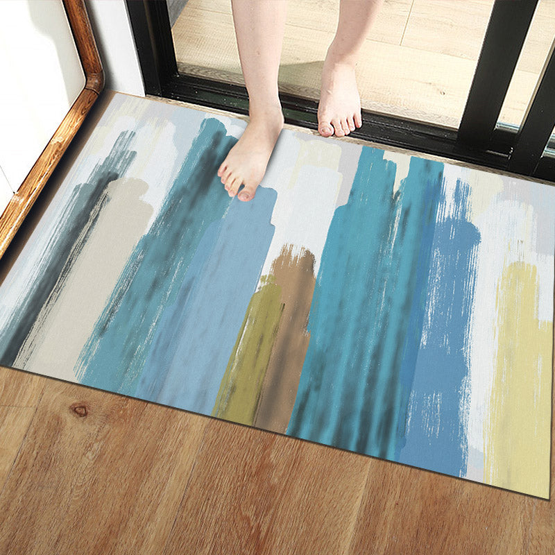 Unique Scandinavian Indoor Rug Multi Colored Geometry Carpet Non-Slip Pet Friendly Washable Rug for Door