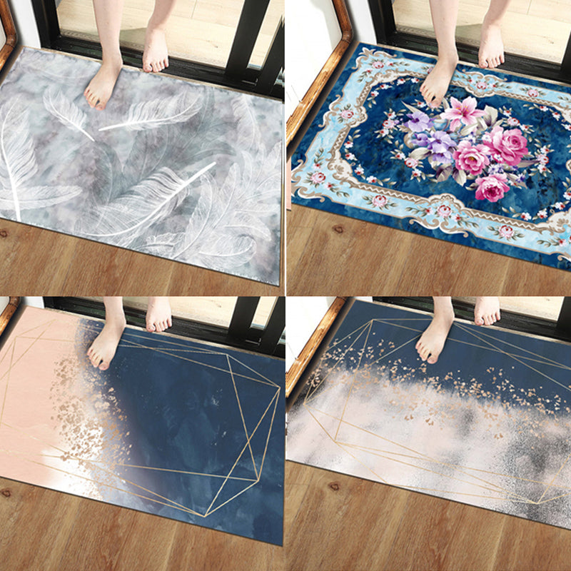 Unique Scandinavian Indoor Rug Multi Colored Geometry Carpet Non-Slip Pet Friendly Washable Rug for Door