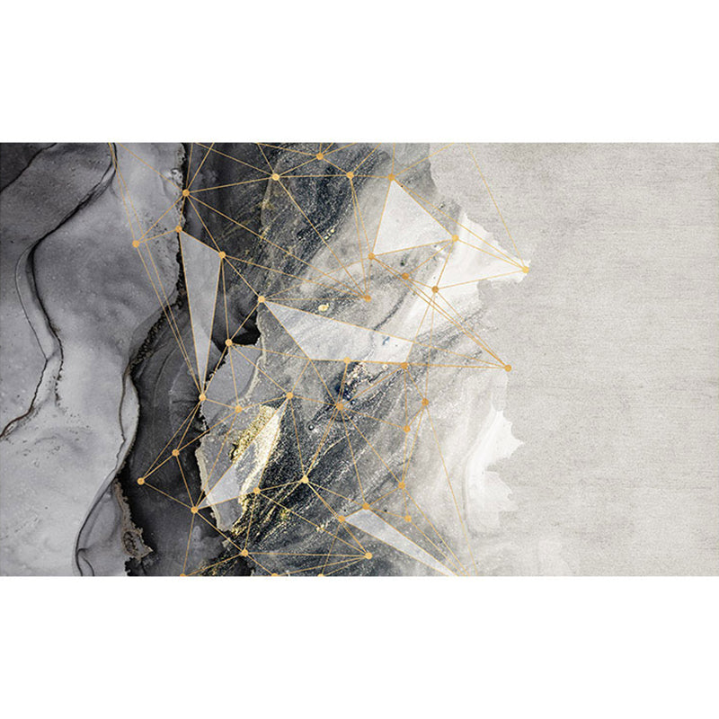 Postmodern Lounge Area Rug Multi-Colored Geometric Carpet Polyester Washable Stain Resistant Anti-Slip Rug