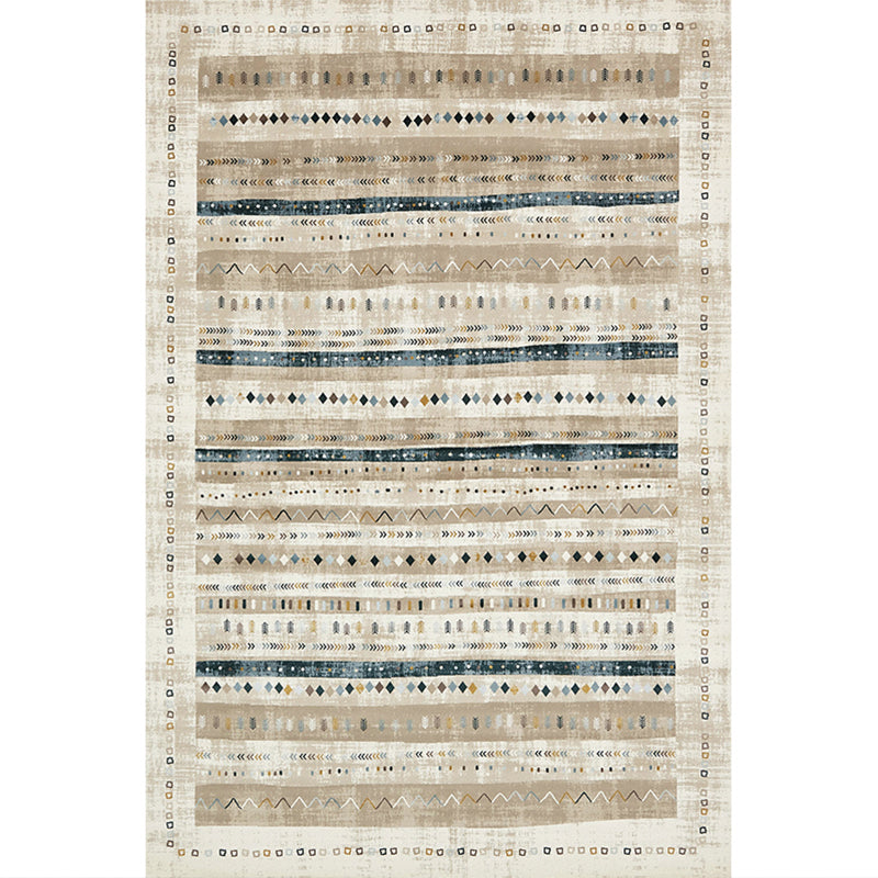 Exotic Antique Rug Multi-Color Geometric Print Rug Anti-Slip Backing Pet Friendly Machine Washable Rug for Great Room