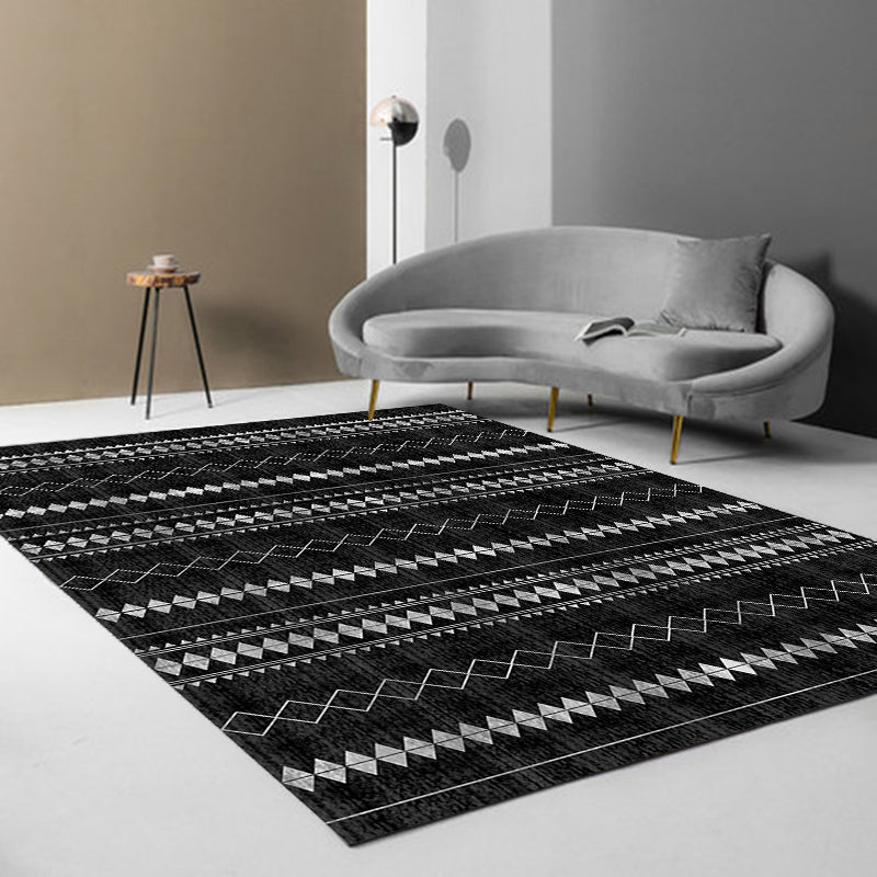 Exotic Antique Rug Multi-Color Geometric Print Rug Anti-Slip Backing Pet Friendly Machine Washable Rug for Great Room