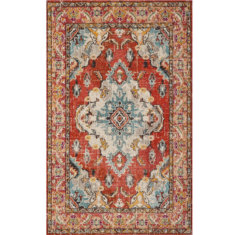 Nostalgia Chamber Area Rug Multi Colored Jacquard Carpet Synthetics Pet Friendly Anti-Slip Backing Machine Washable Rug