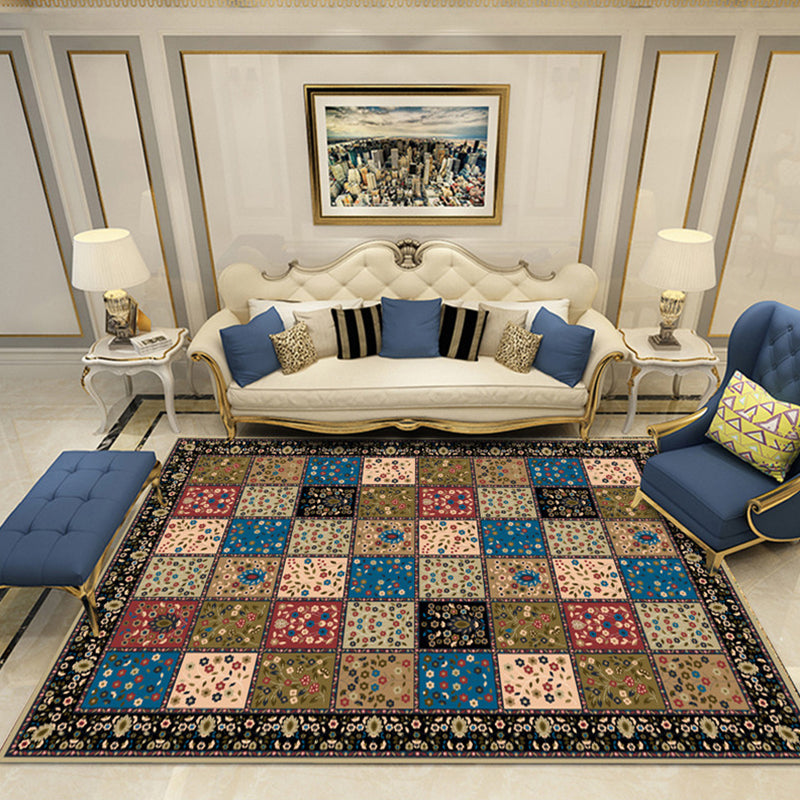 Nostalgia Chamber Area Rug Multi Colored Jacquard Carpet Synthetics Pet Friendly Anti-Slip Backing Machine Washable Rug