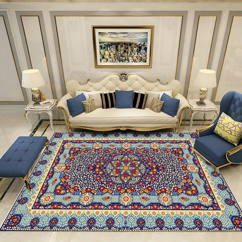 Nostalgia Chamber Area Rug Multi Colored Jacquard Carpet Synthetics Pet Friendly Anti-Slip Backing Machine Washable Rug