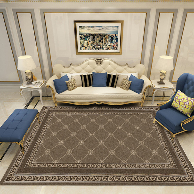 European Style Print Rug Multi Color Classic Carpet Polypropylene Washable Stain Resistant Non-Slip Backing Rug for Lounge