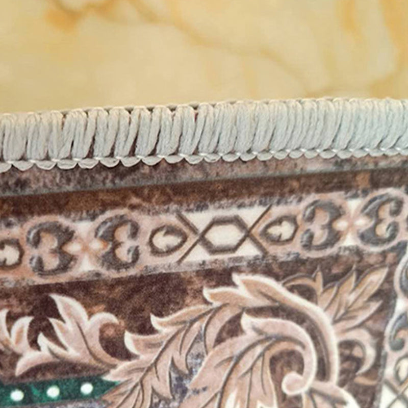 Grandeur Multicolor Victorian Rug Polyester Floral Printed Rug Pet Friendly Washable Anti-Slip Rug for Living Room