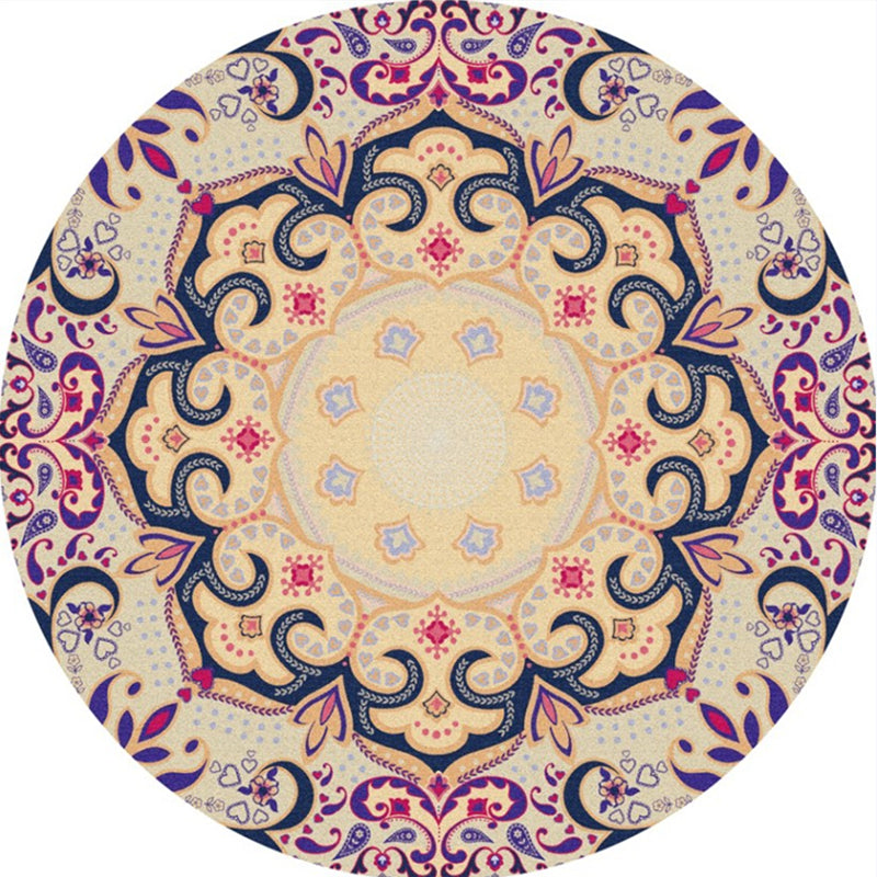 Moroccan Abstract Indoor Rug Multicolor Synthetics Carpet Non-Slip Backing Stain Resistant Pet Friendly Rug for Living Room