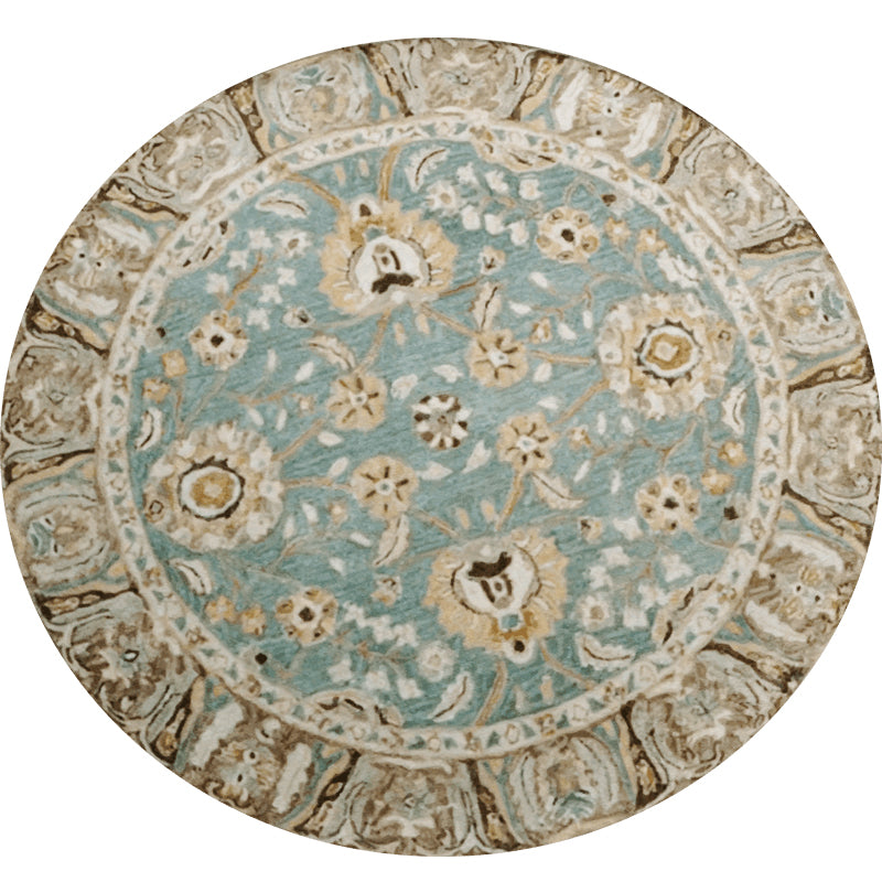 Nostalgic Multicolor Moroccan Rug Polypropylene Floral Area Carpet Washable Anti-Slip Backing Pet Friendly Rug for Home