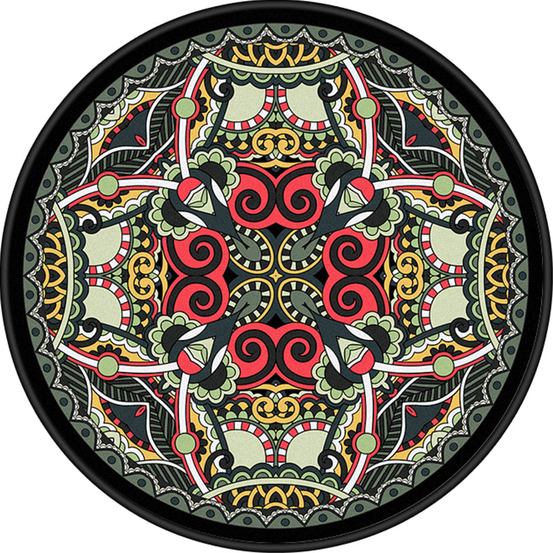 European Moroccan Rug Multi Colored Symmetric Pattern Rug Non-Slip Pet Friendly Machine Washable Rug for Bedroom