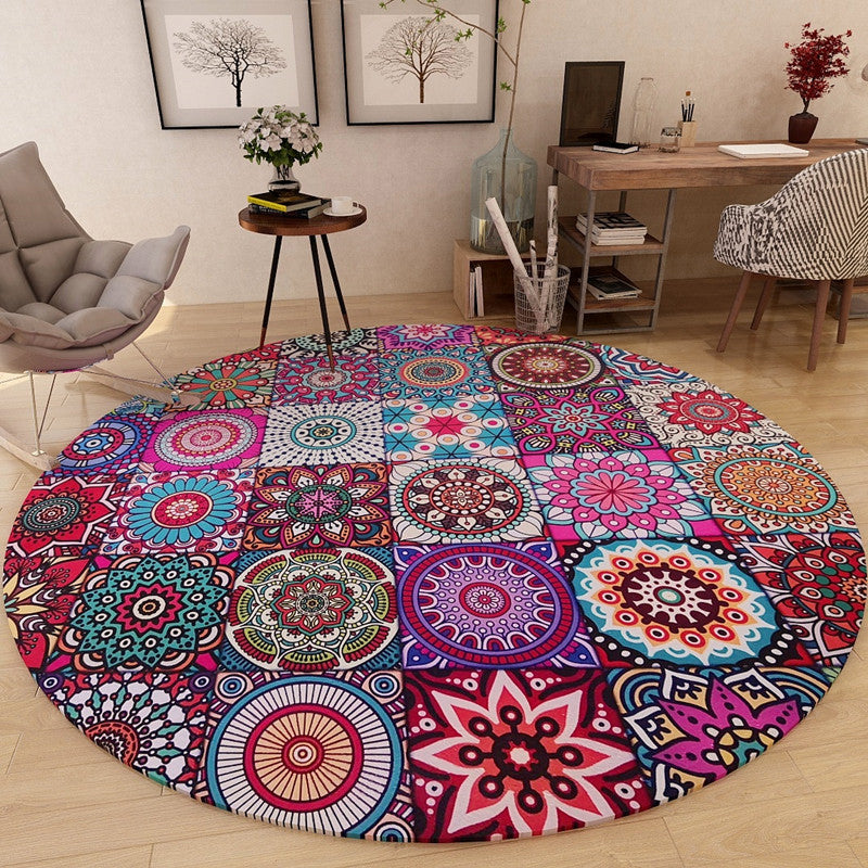Klassiker Multi-Farben marokkanischer Teppichsynthetik Mandala Print Teppich Haustierfreundlich