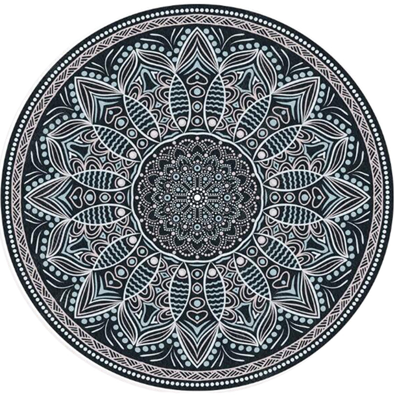 Moroccan Door Rug Multicolor Mandala Area Rug Polypropylene Anti-Slip Stain Resistant Machine Washable Rug