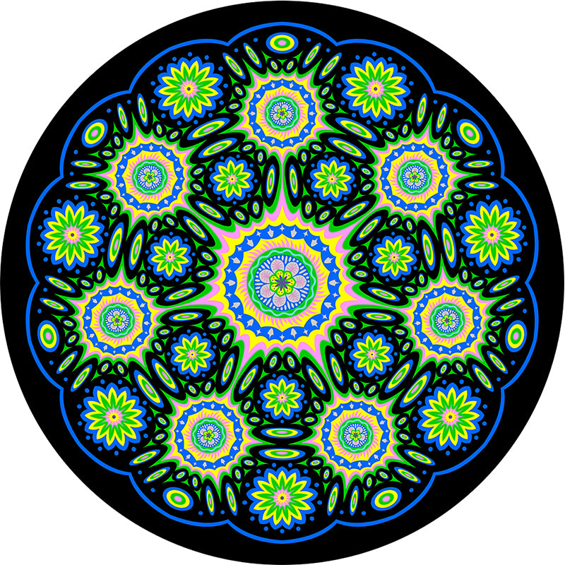 Pretty Mandala Patterned Rug Multi Color Moroccan Area Rug Polyester Pet Friendly Stain Resistant Anti-Slip Backing Rug for Tearoom