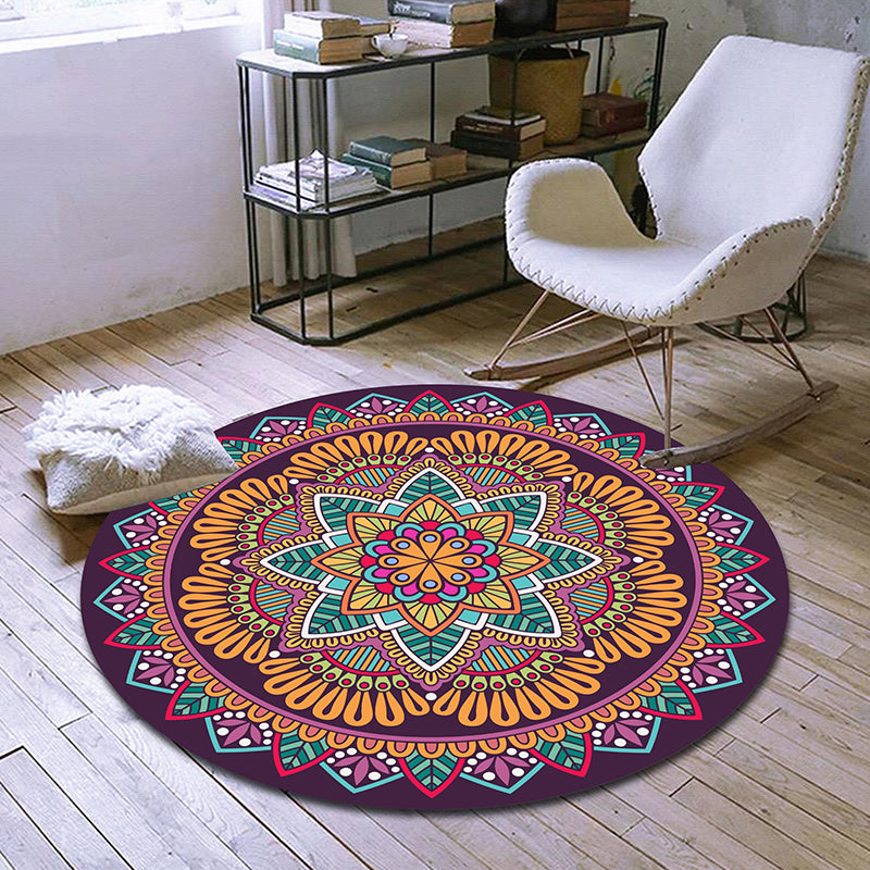 Tapis marocain exclusif tapis à fleurs tribaux multicolo