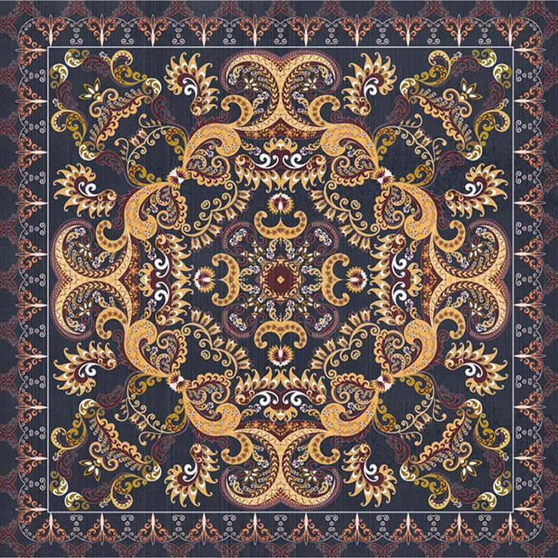 Shabby Chic Floral Area Rug Multi-Color Persian Carpet Polypropylene Anti-Slip Backing Washable Pet Friendly Rug for Foyer