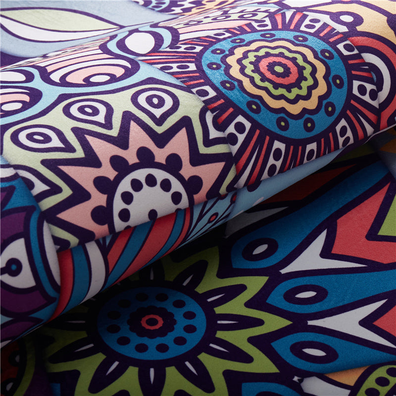Tapis marocain Mandala Patchwork tapis polyester multicolo-couleur tapis lavable de machine antidérapante pour animaux de compagnie pour une grande salle