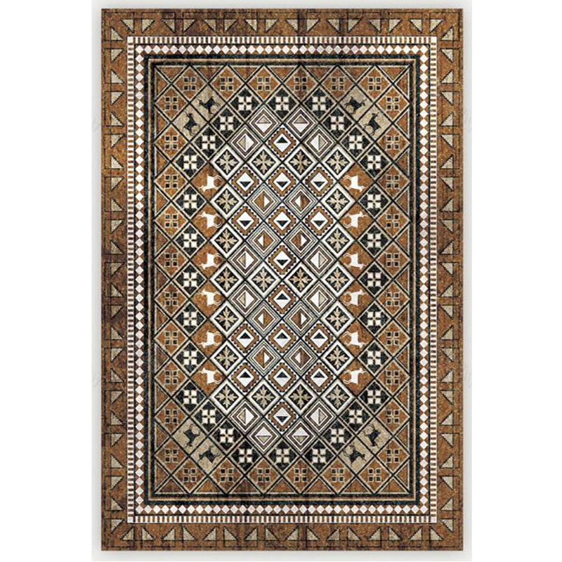 Antique Moroccan Rug Multi-Colored Geometry Patterned Rug Non-Slip Pet Friendly Stain Resistant Rug for Room