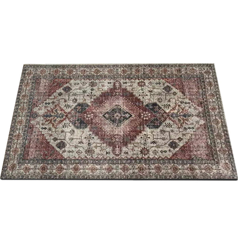 Classical Multicolor Persian Area Rug Polypropylene Floral Carpet Washable Stain Resistant Anti-Slip Rug for Guest Room