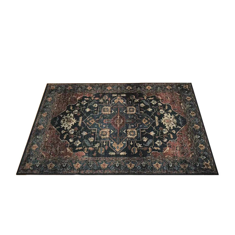 Classical Multicolor Persian Area Rug Polypropylene Floral Carpet Washable Stain Resistant Anti-Slip Rug for Guest Room