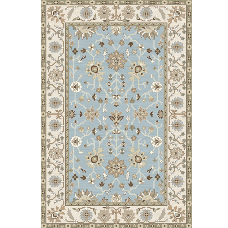 Whitewash Jacquard Print Rug Multicolor Persian Carpet Synthetics Anti-Slip Washable Stain Resistant Rug for Tearoom