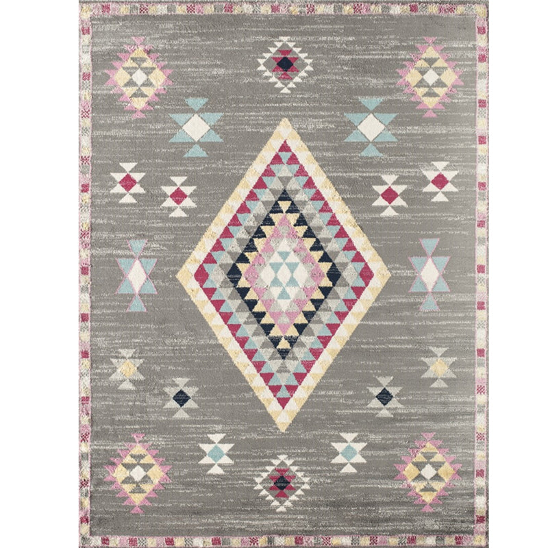 Whitewash Jacquard Print Rug Multicolor Persian Carpet Synthetics Anti-Slip Washable Stain Resistant Rug for Tearoom