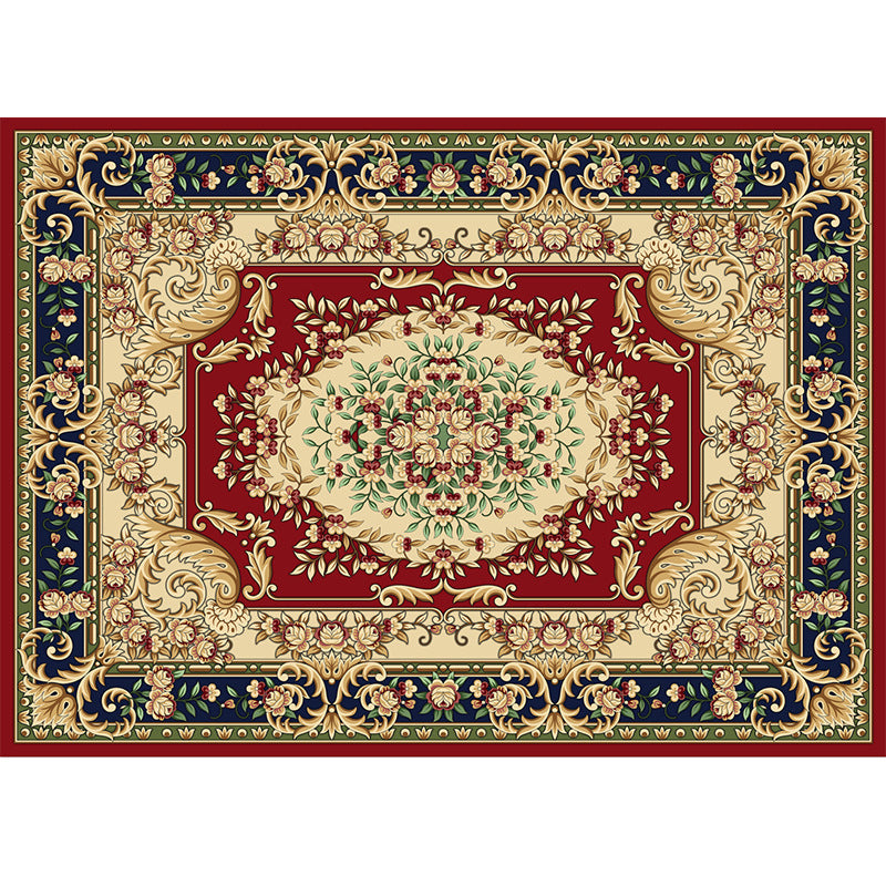 Multi-Colored Moroccan Rug Synthetics Jacquard Pattern Rug Washable Stain Resistant Non-Slip Carpet for Lounge