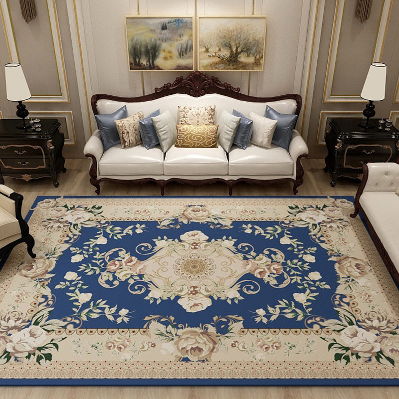Multi-Colored Moroccan Rug Synthetics Jacquard Pattern Rug Washable Stain Resistant Non-Slip Carpet for Lounge