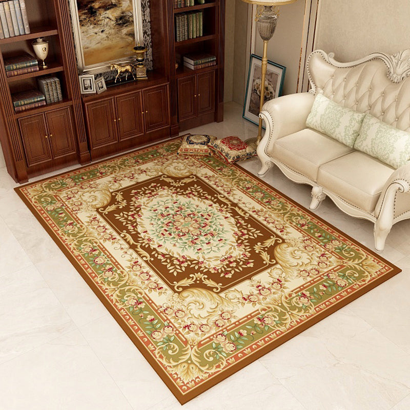 Multi-Colored Moroccan Rug Synthetics Jacquard Pattern Rug Washable Stain Resistant Non-Slip Carpet for Lounge