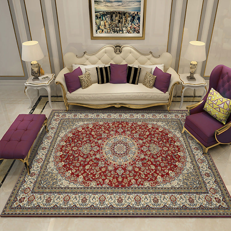 Tappeto di stampa damask marocchina multicolore in polipropilene tappeto resistente alle macchie resistenti a tappeto anti-slip per arredamento per la casa