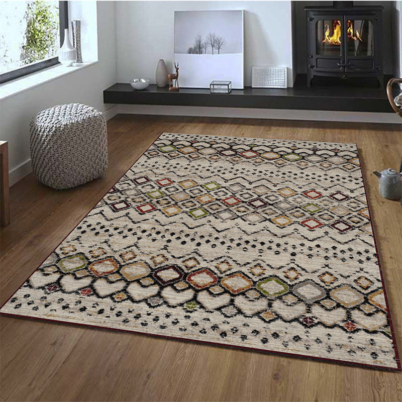 Tappeto di stampa damask marocchina multicolore in polipropilene tappeto resistente alle macchie resistenti a tappeto anti-slip per arredamento per la casa