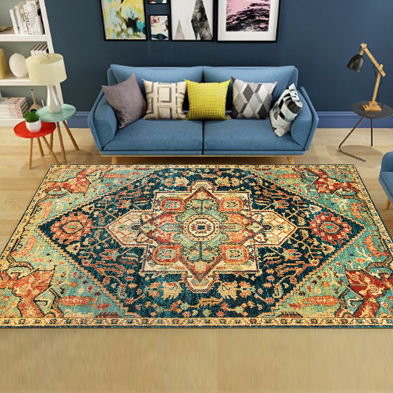 Tappeto di stampa damask marocchina multicolore in polipropilene tappeto resistente alle macchie resistenti a tappeto anti-slip per arredamento per la casa