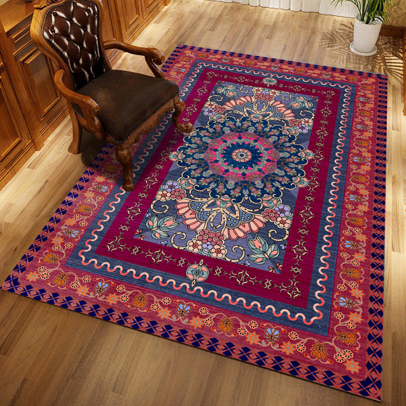Tappeto di stampa damask marocchina multicolore in polipropilene tappeto resistente alle macchie resistenti a tappeto anti-slip per arredamento per la casa