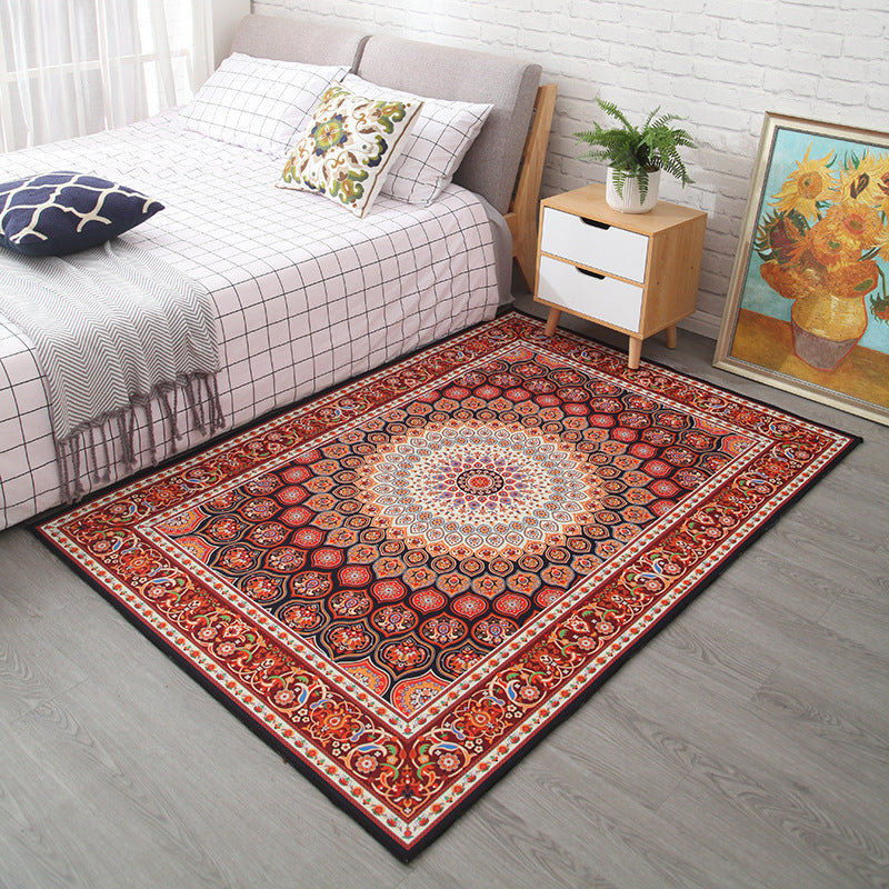 Tappeto di stampa damask marocchina multicolore in polipropilene tappeto resistente alle macchie resistenti a tappeto anti-slip per arredamento per la casa