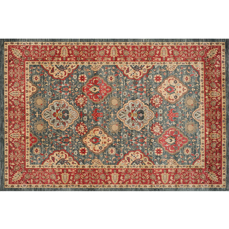 Empire Print Rug Multi Colored Moroccan Rug Polyester Anti-Slip Backing Machine Washable Pet Friendly Rug for Living Room