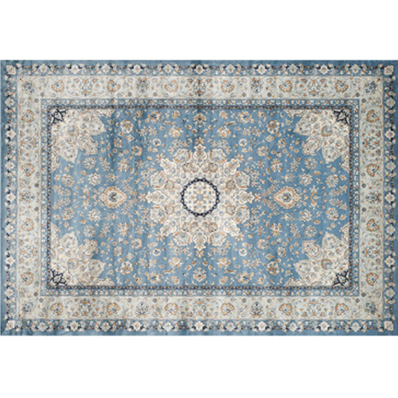 Empire Print Rug Multi Colored Moroccan Rug Polyester Anti-Slip Backing Machine Washable Pet Friendly Rug for Living Room
