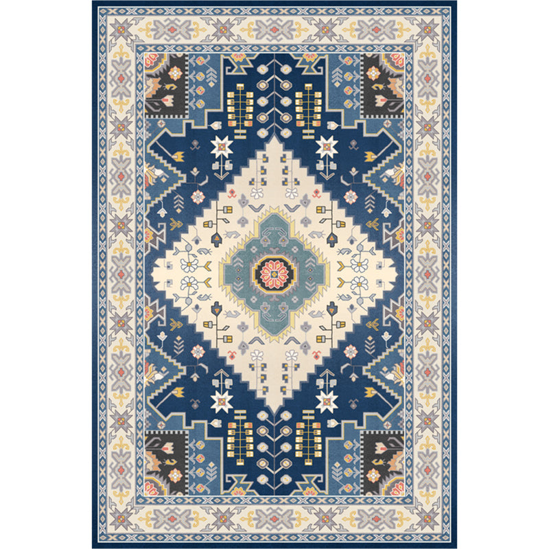 Nice Moroccan Rug Multi Colored Symmetric Print Carpet Non-Slip Machine Washable Pet Friendly Rug for Room